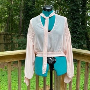 Pink “Asos” collarless blouse